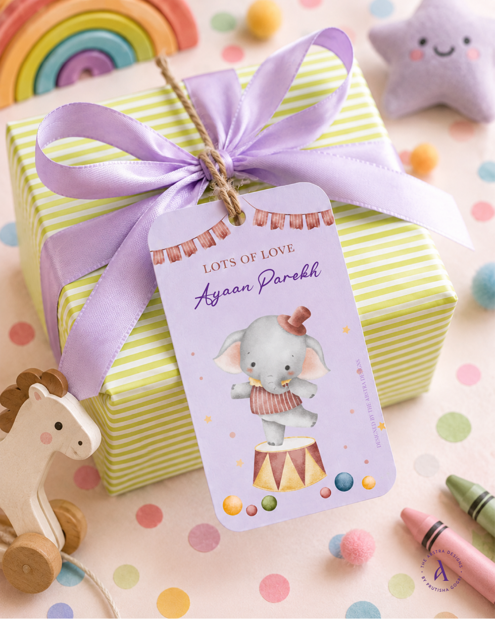 Ayaan Parekh elephant gift tag