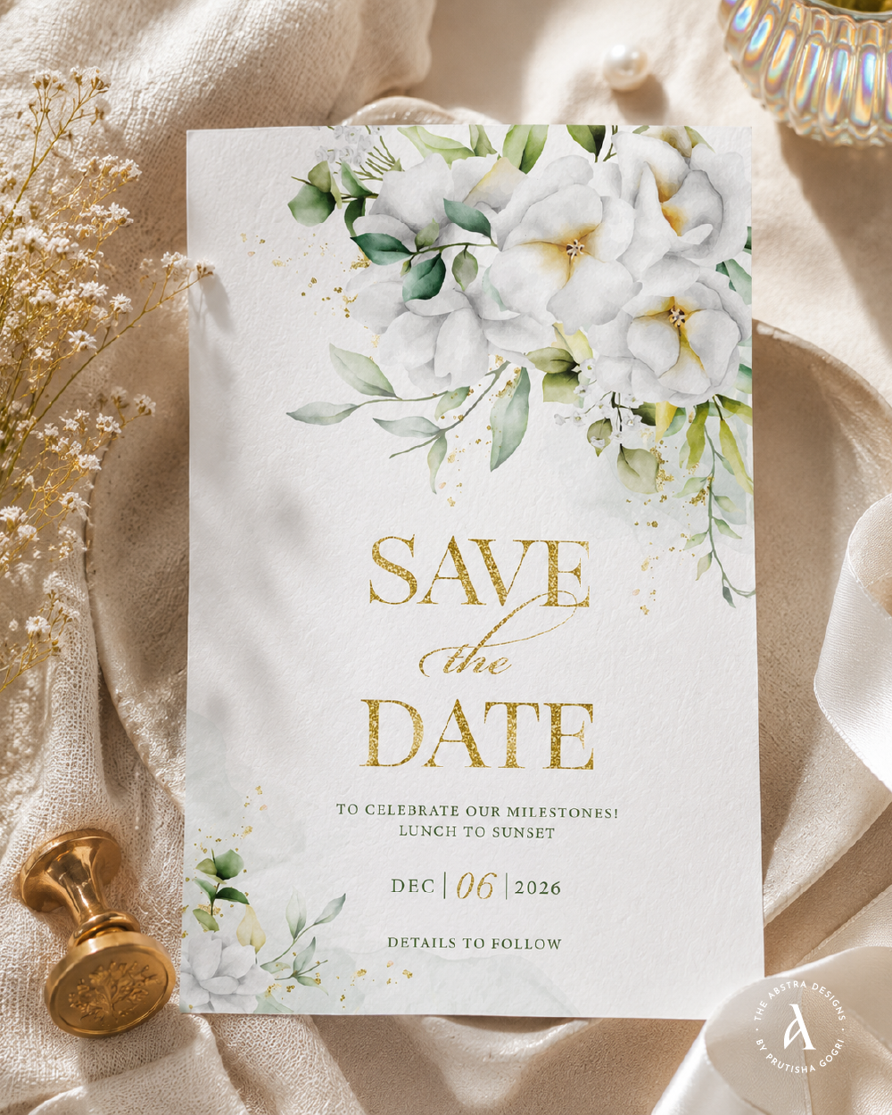 Save the Date floral card