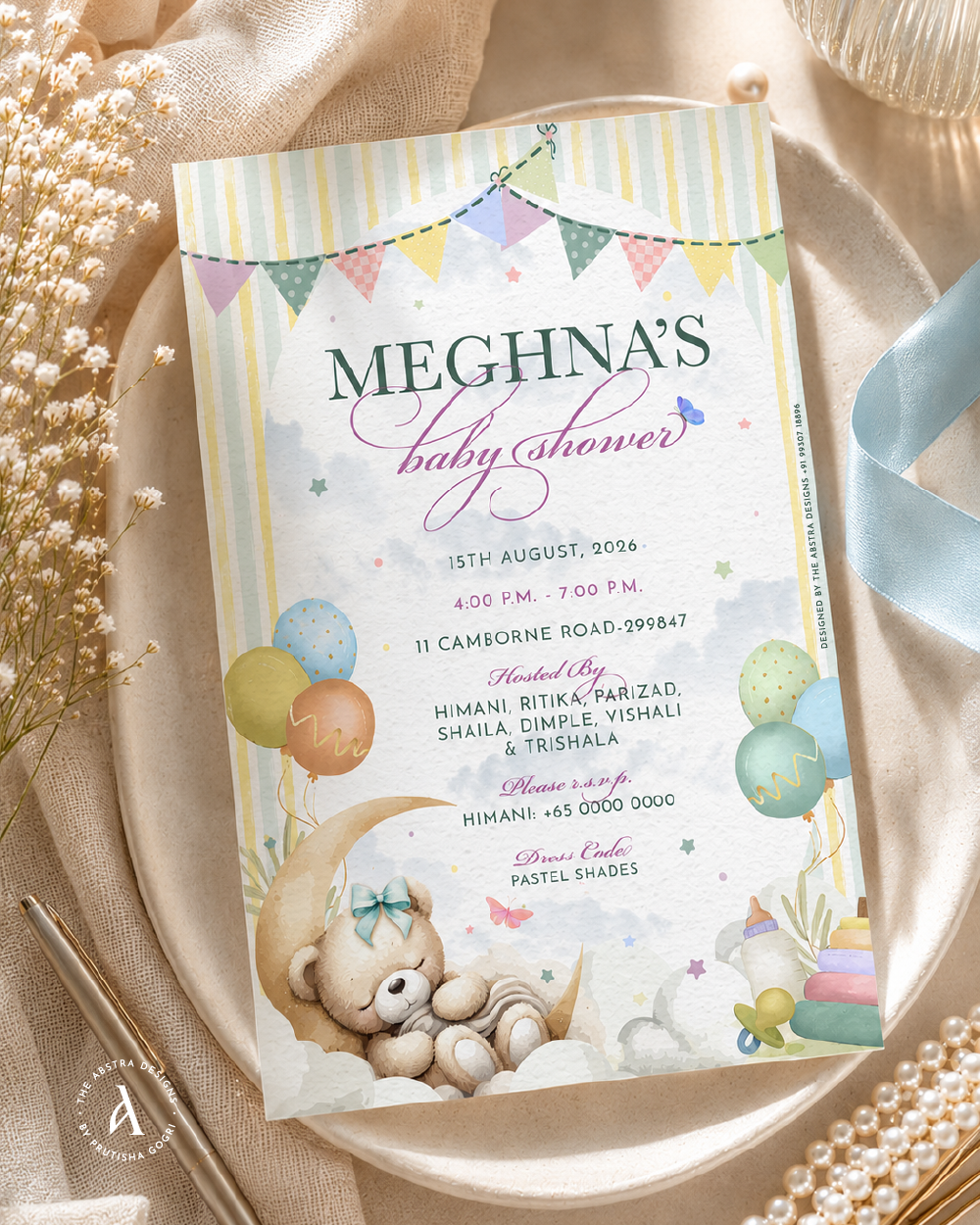 Meghna's baby shower invitation