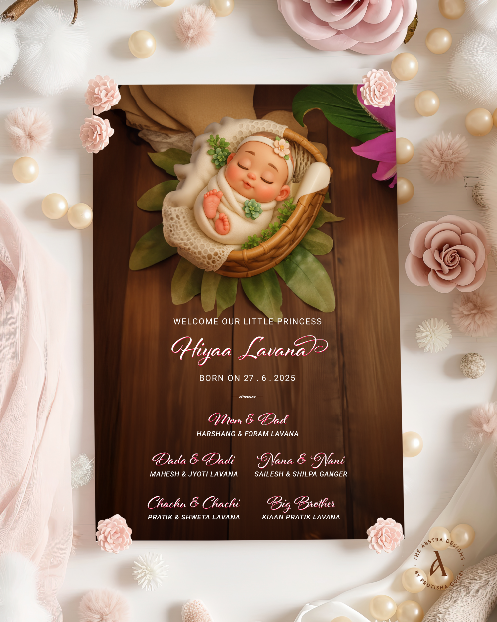 Welcome Our Little Princess wooden welcome board